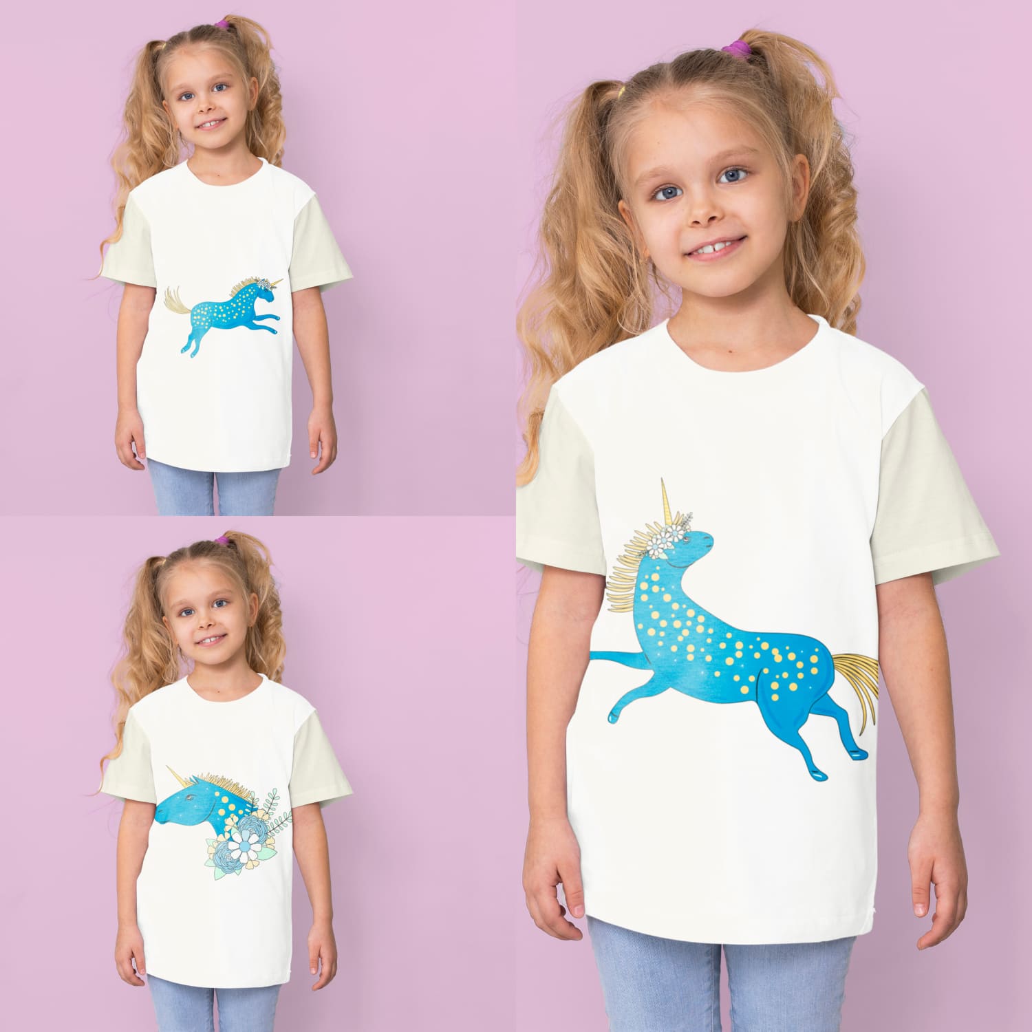 Unicorn T-shirt Designs Bundle Cover.