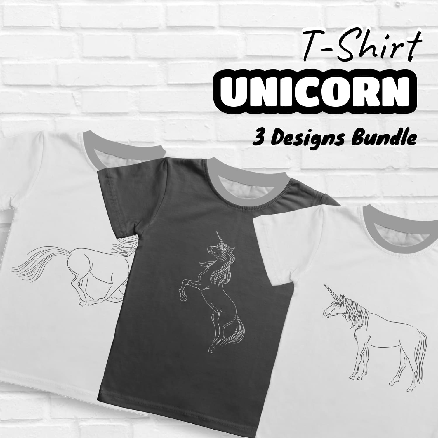 Unicorn T-shirt Designs Bundle.