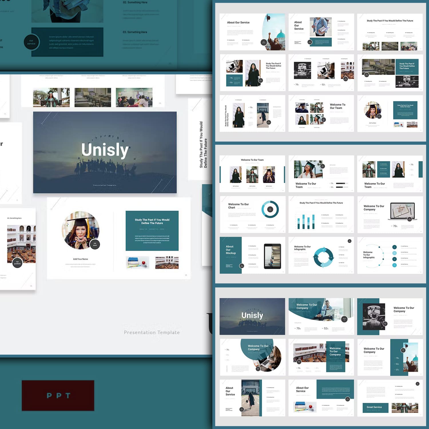 Unisly - University Education PowerPoint Template Cover.