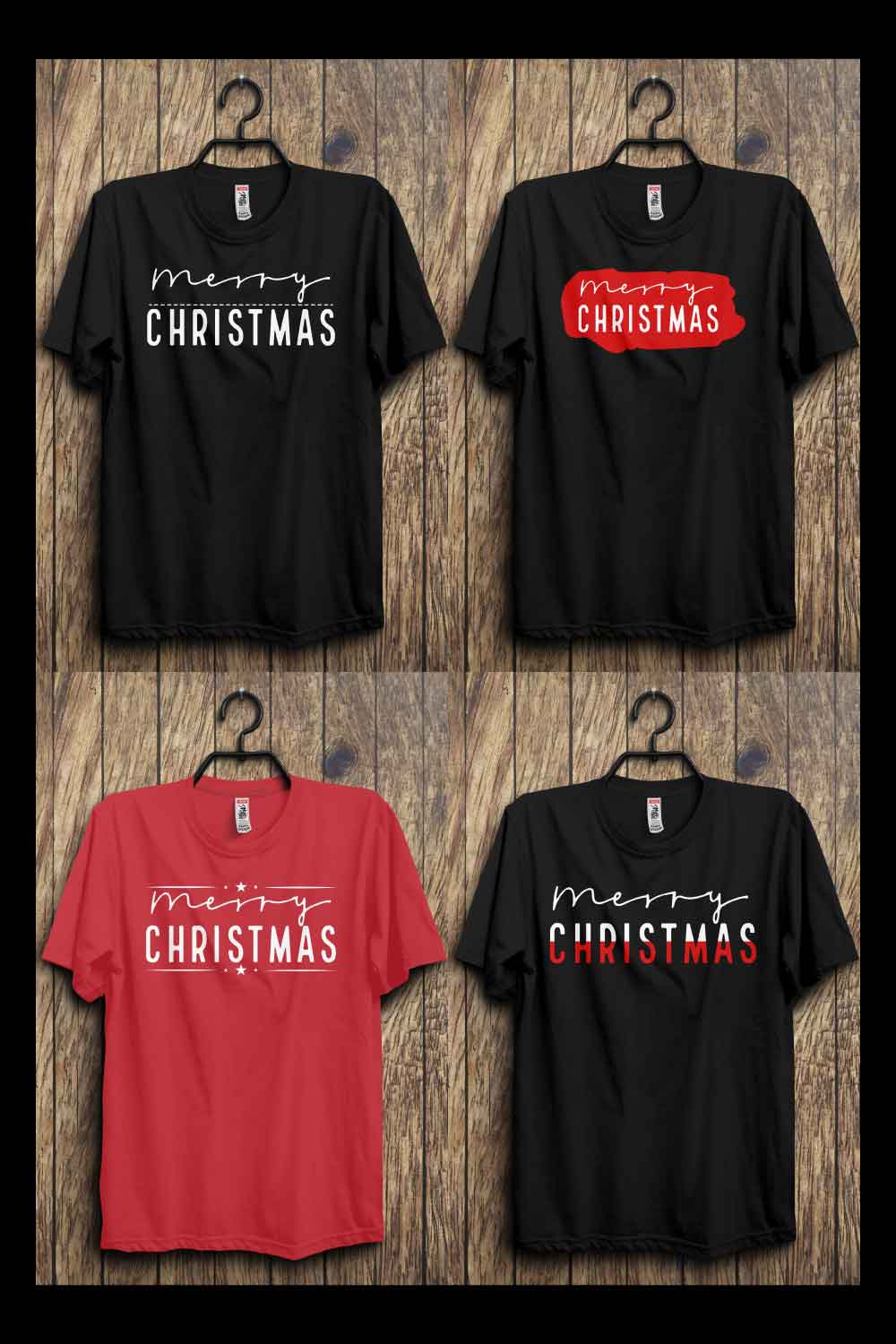 Merry Christmas T-shirt Designs Graphic pinterest image.