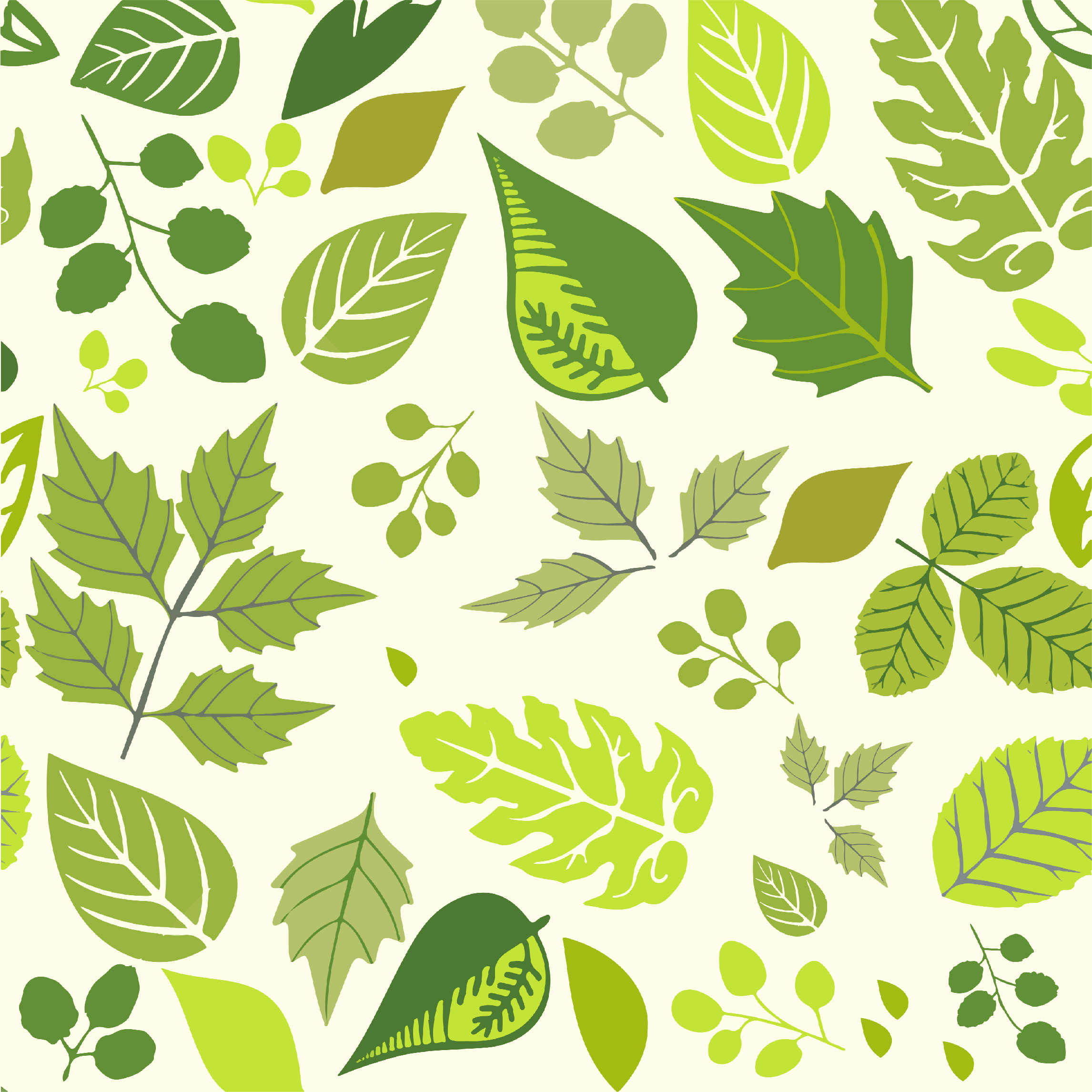 Green Leaves Different Design Patterns preview image.