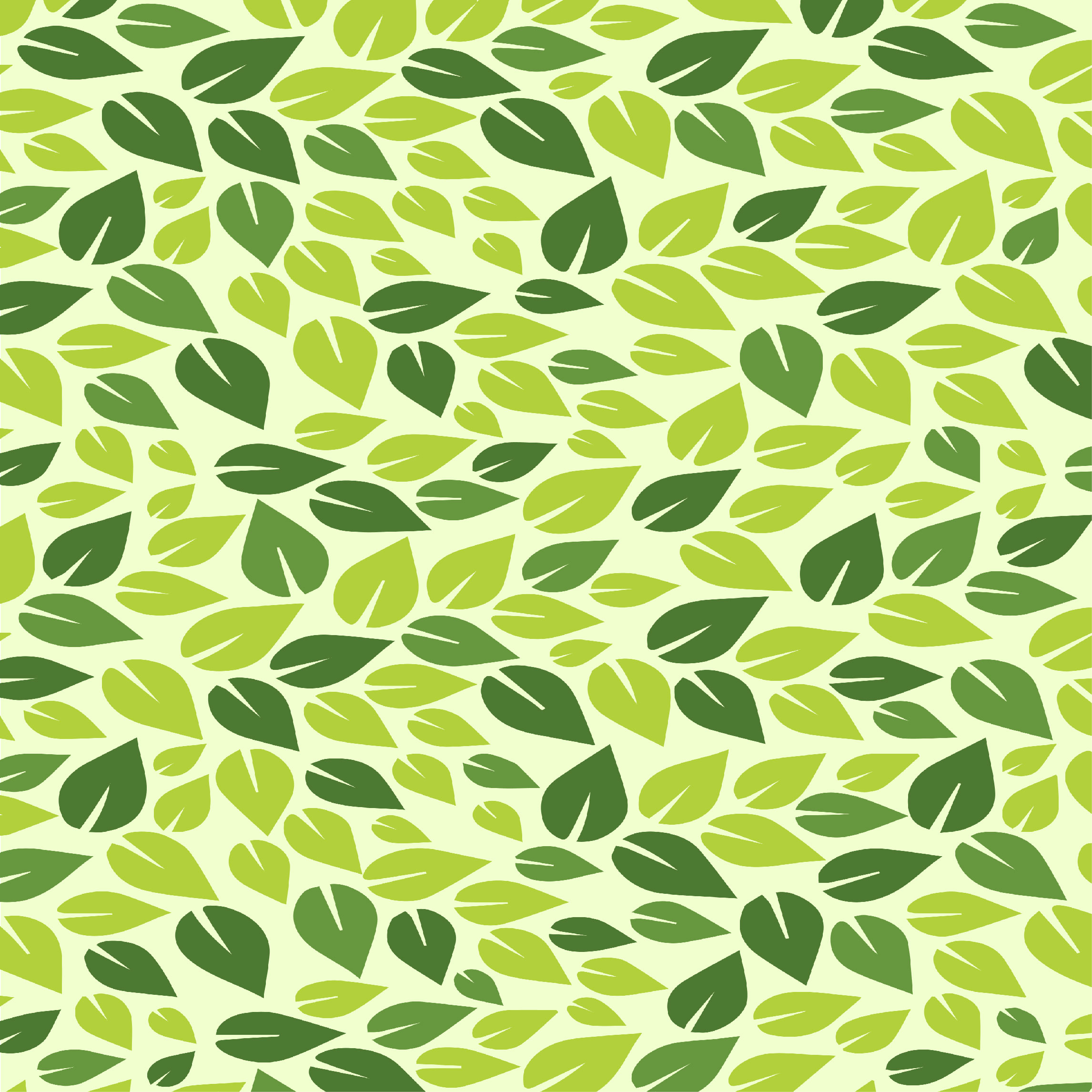 Green Botanic Leaves Different Design Patterns preview image.