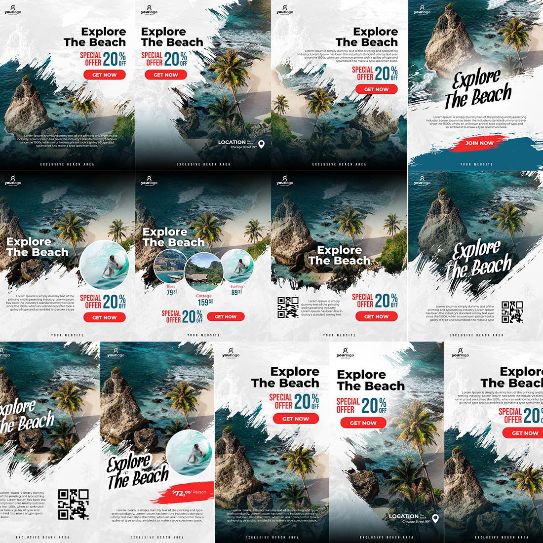 Travelling Social Media Banner Design Bundles cover image.