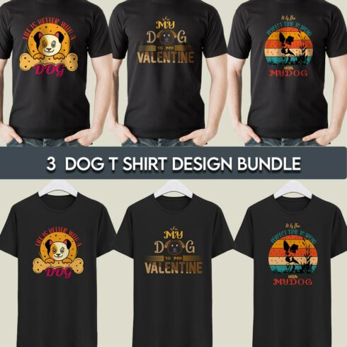 3 Dog T-shirt Design Bundle main cover.