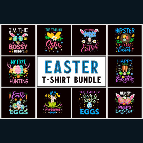 Collection of colorful images on Easter theme.