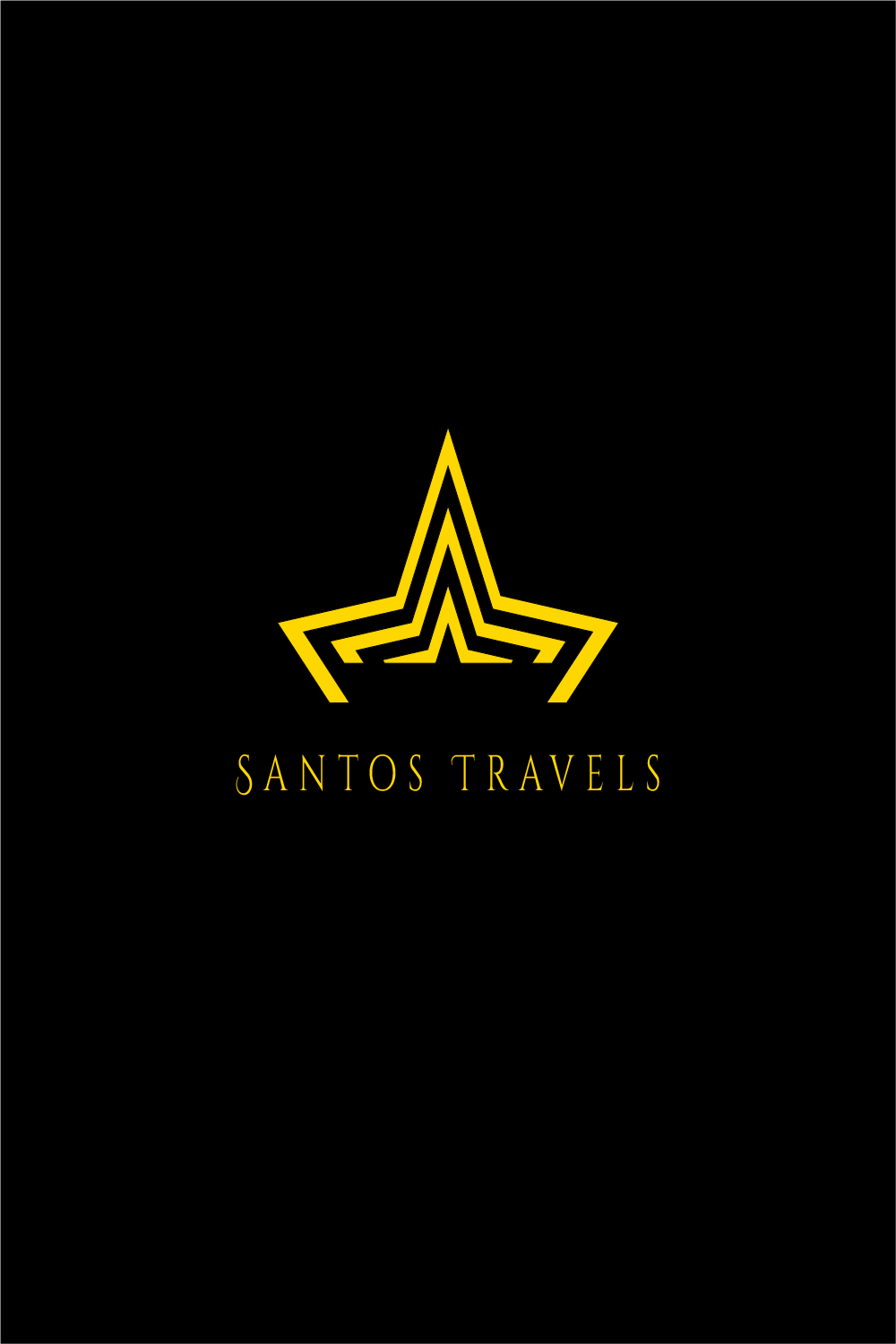 Golden logo with a black background.