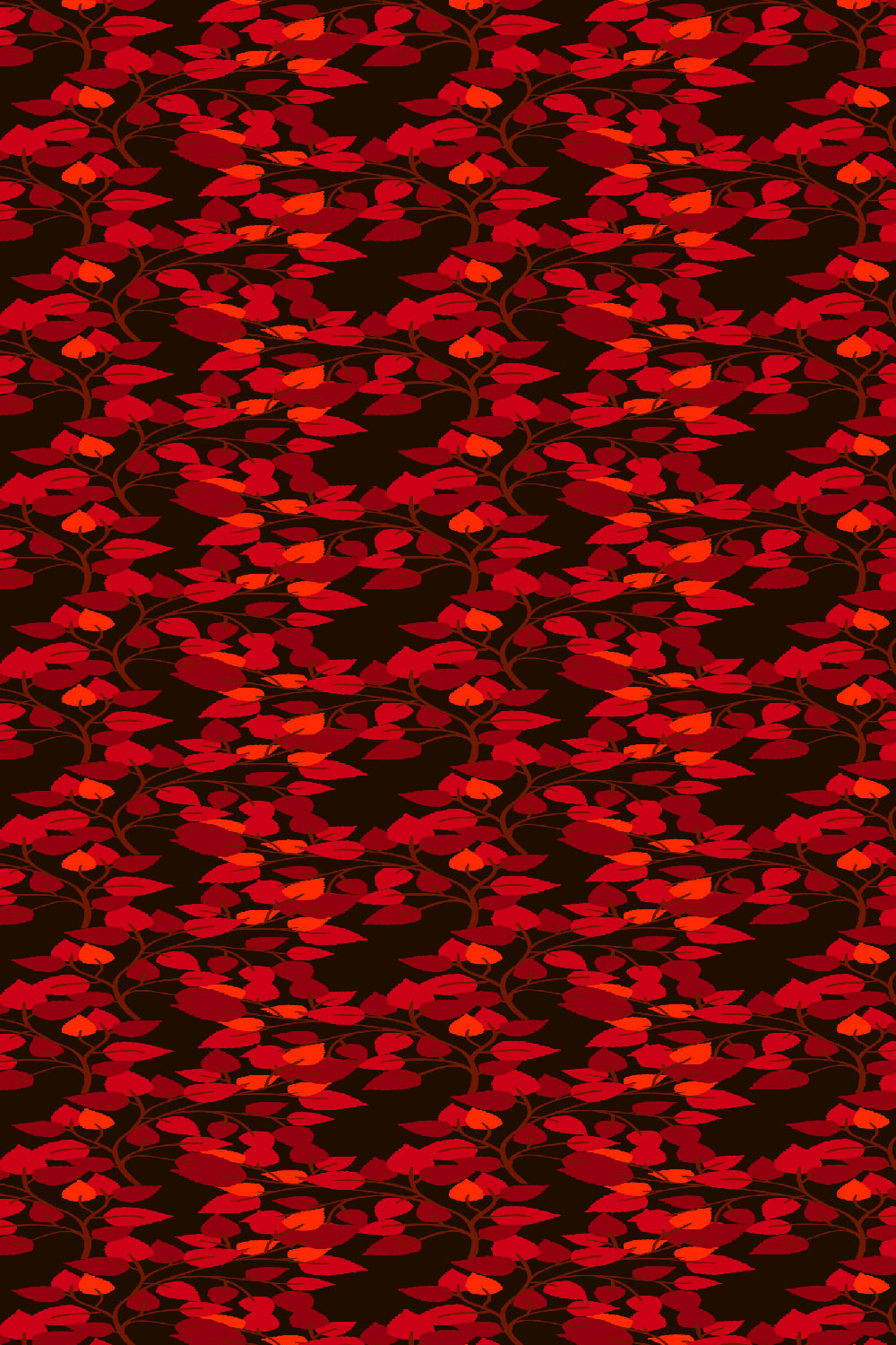 Trendy Leaves Red Digital Pattern preview image.