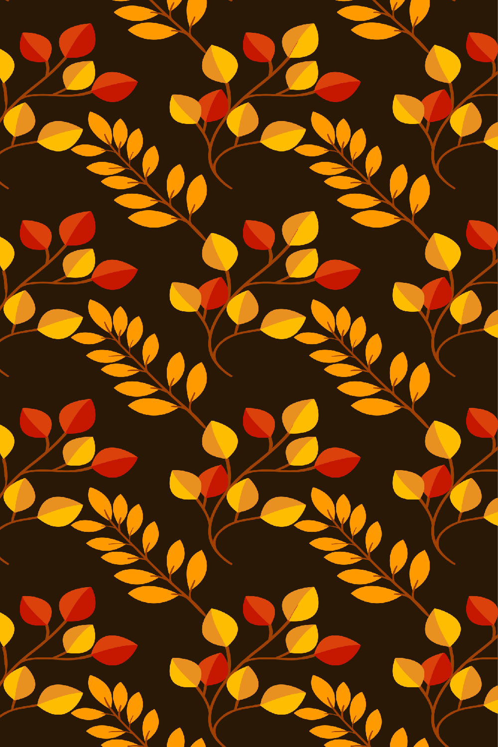 Trendy Leaves Yellow Digital Pattern preview image.