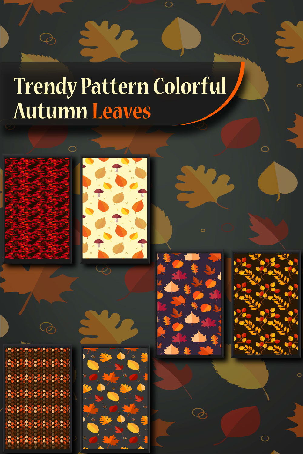 Trendy Leaves Digital Pattern pinterest image.