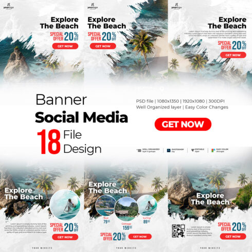 Social Media Banner Design Bundles cover image.