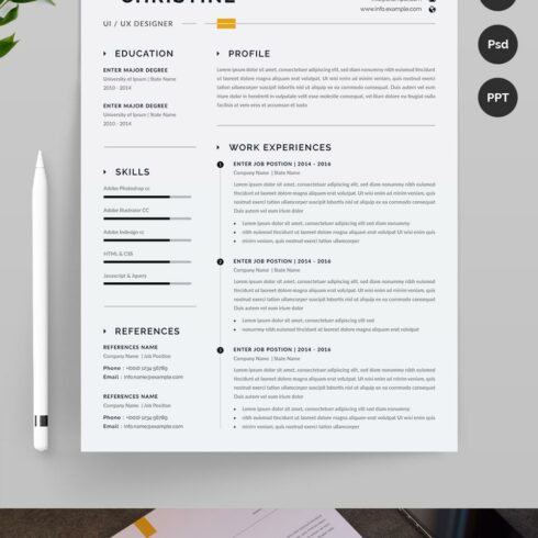 Simple Resume CV Template | MasterBundles