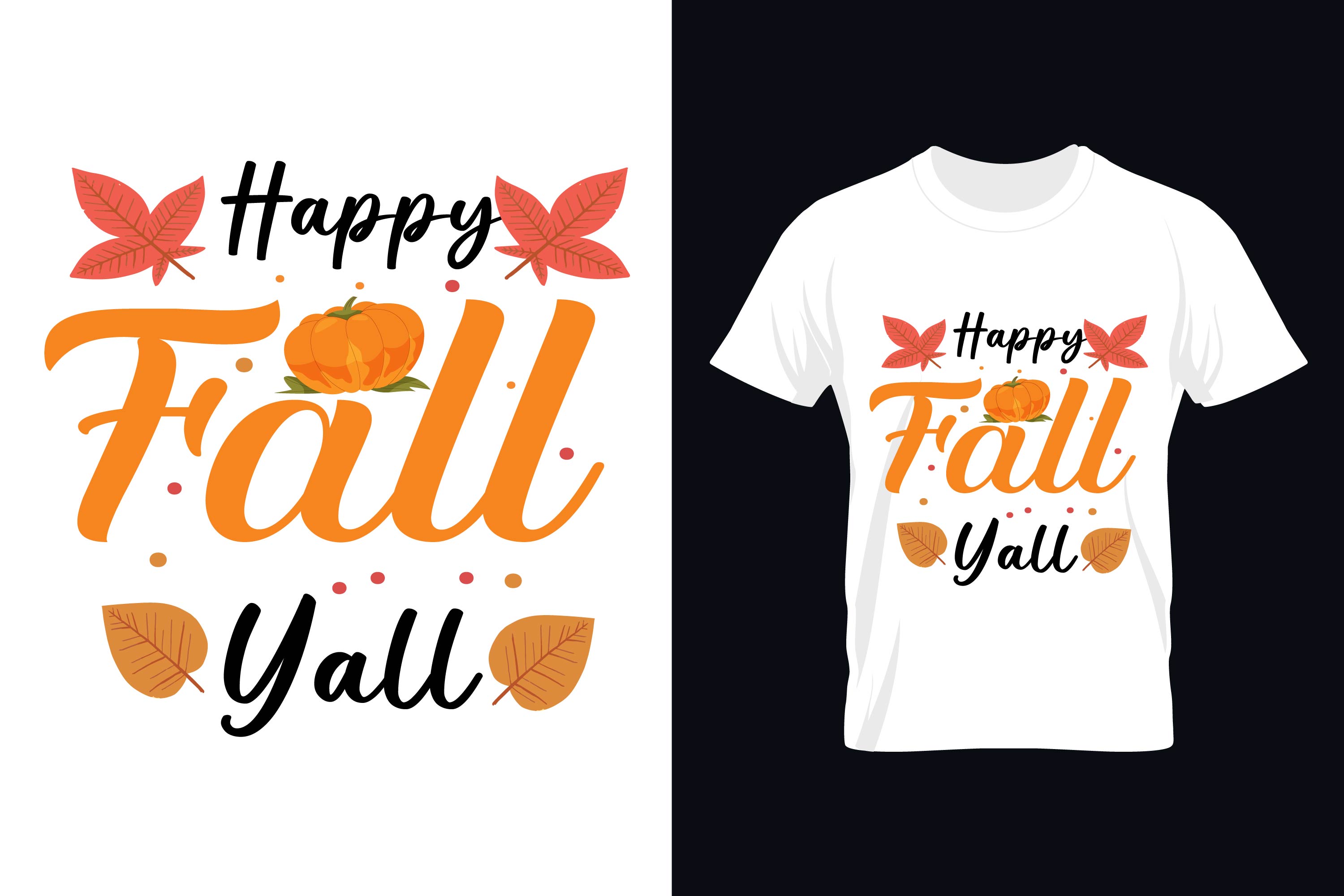 Image of a white t-shirt with an amazing inscription on the theme of autumn.