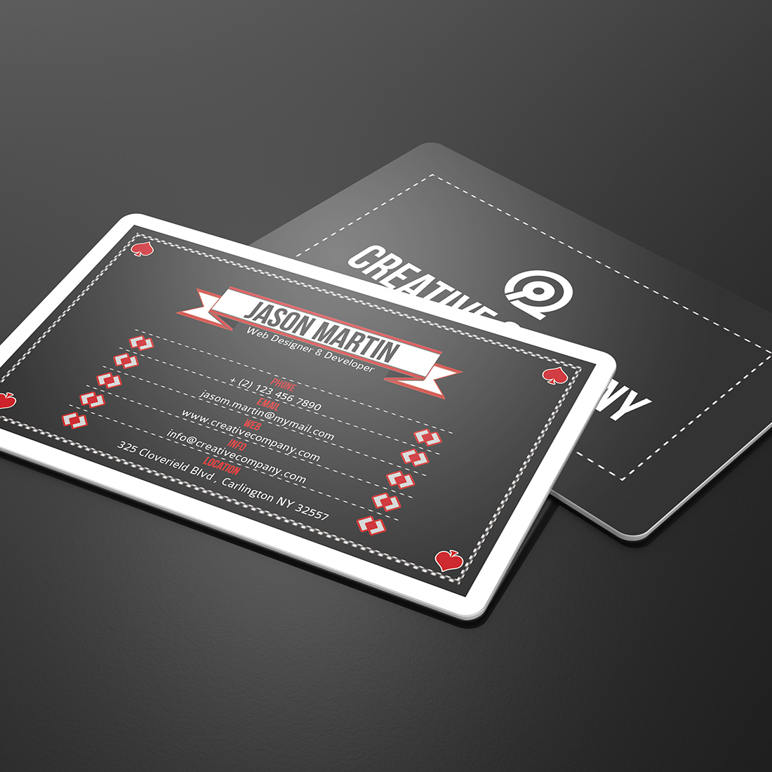 Simple Retro Style Business Card V01 preview image.