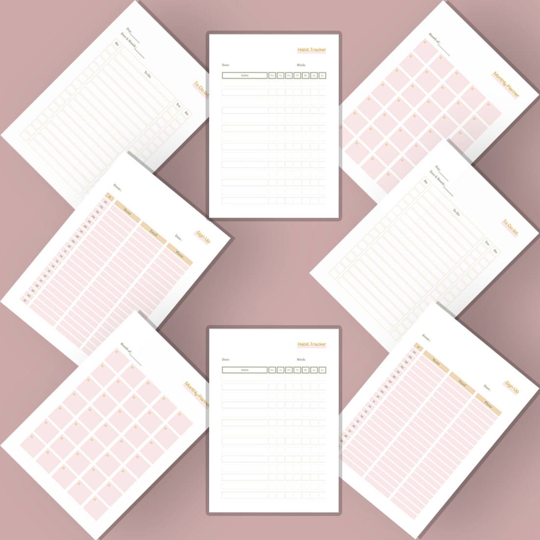 Stylish Planner Ultimate Canva Bundle preview image.