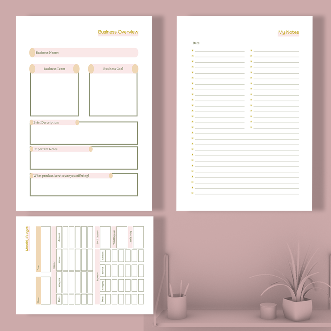 Ultimate Planner Canva Bundle preview image.