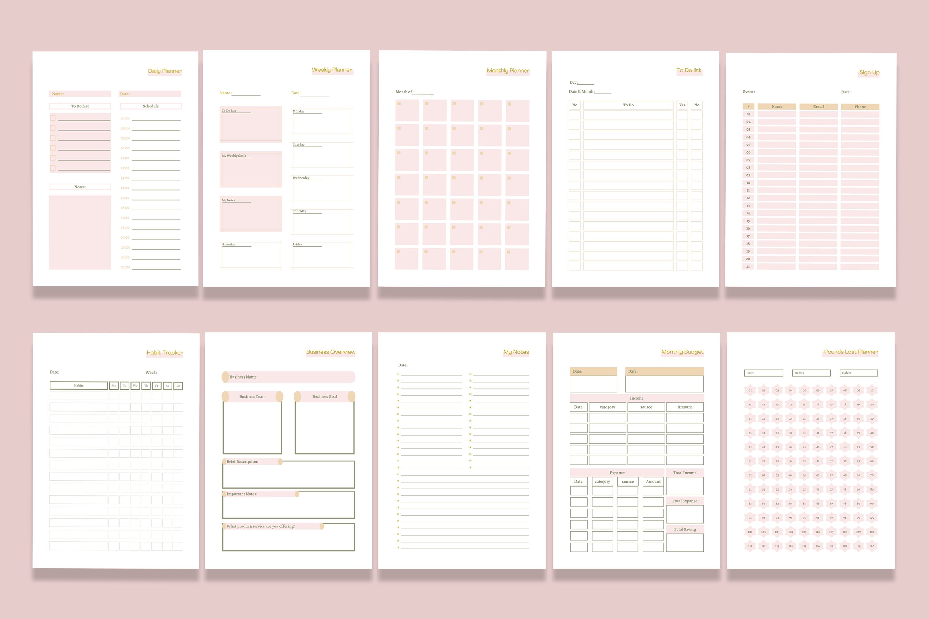 Planner Ultimate Canva Bundle preview image.