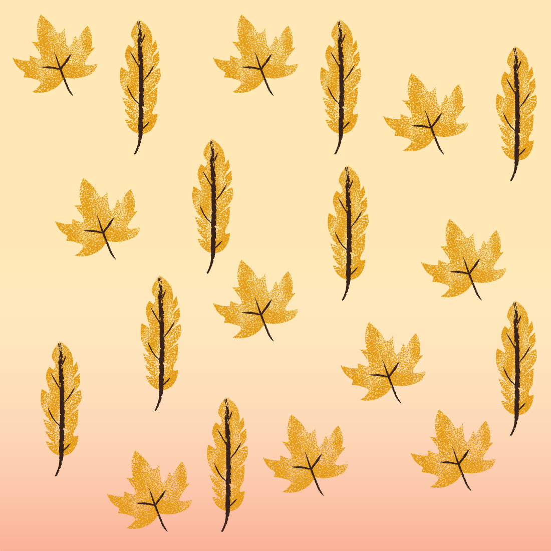 Leaves Pattern Yellow Design Backgrounds preview image.