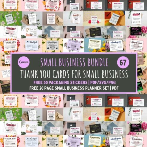 Thank You Card for Small Business Canva cover image.