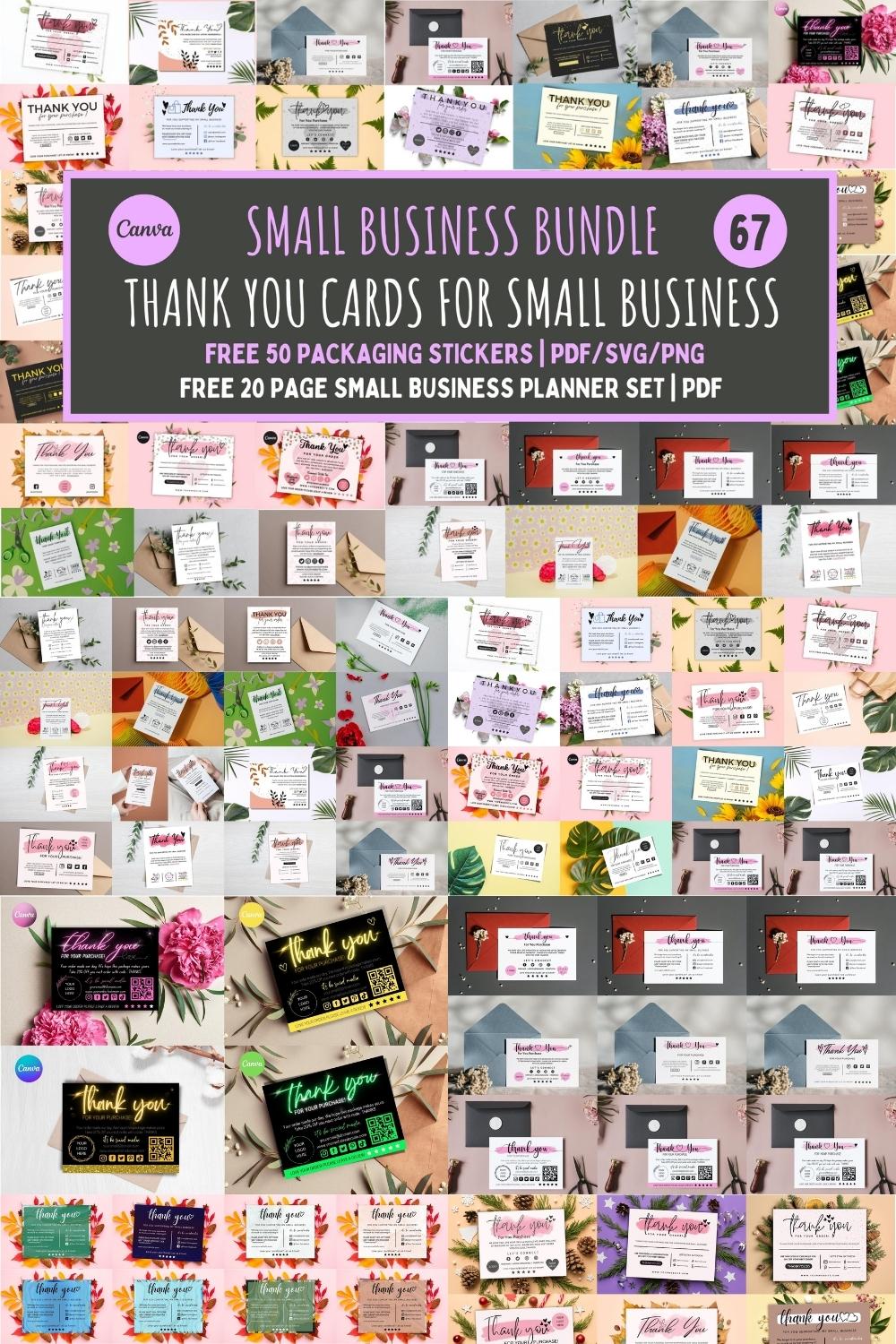 Thank You Card for Small Business Canva pinterest image.