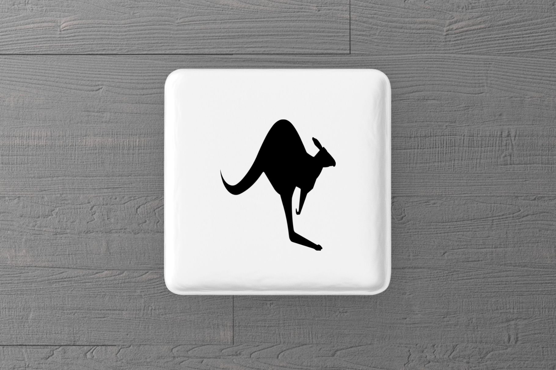 Funny kangaroo position on the white button.