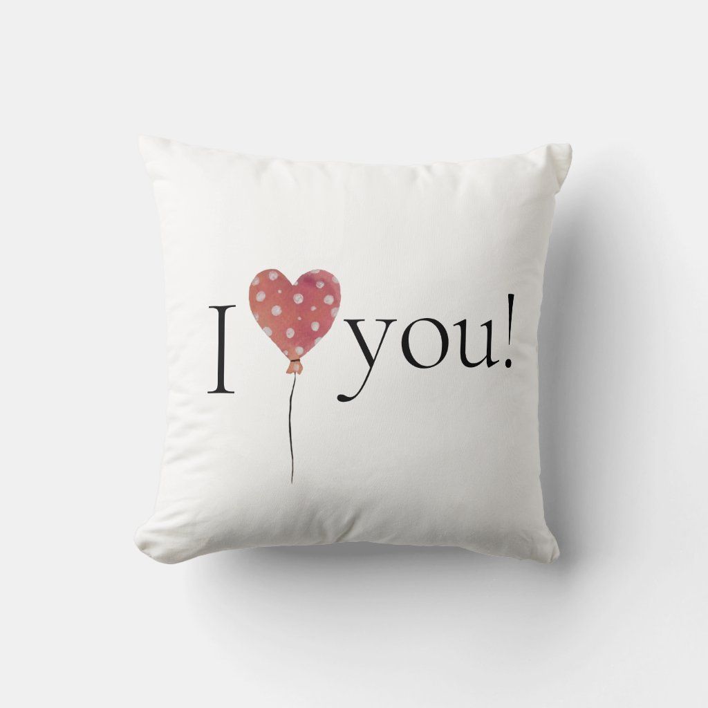 Pillow Valentines Pink Balloon Watercolor Illustration preview image.