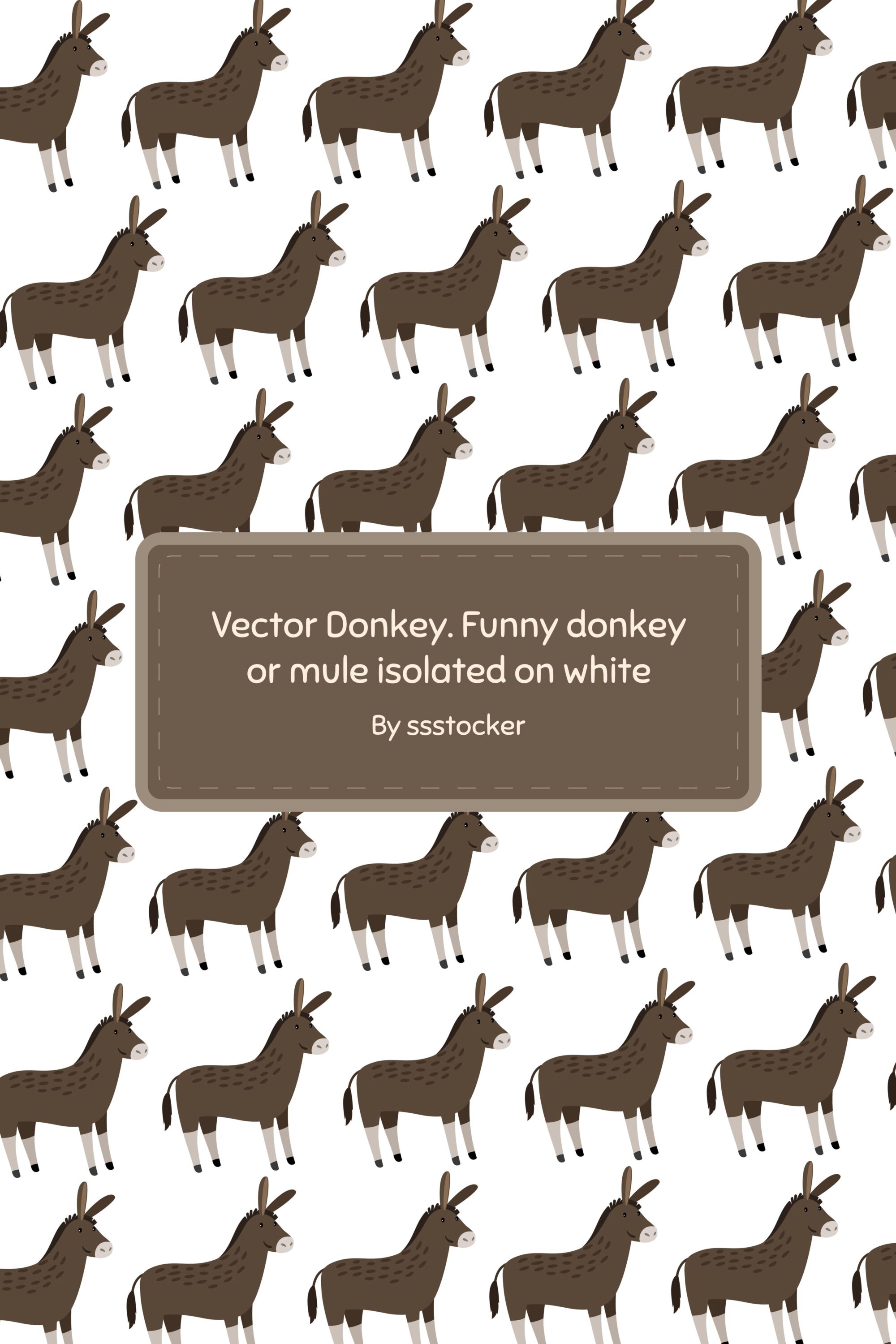 vector donkey. funny donkey or mule isolated on white 03 421