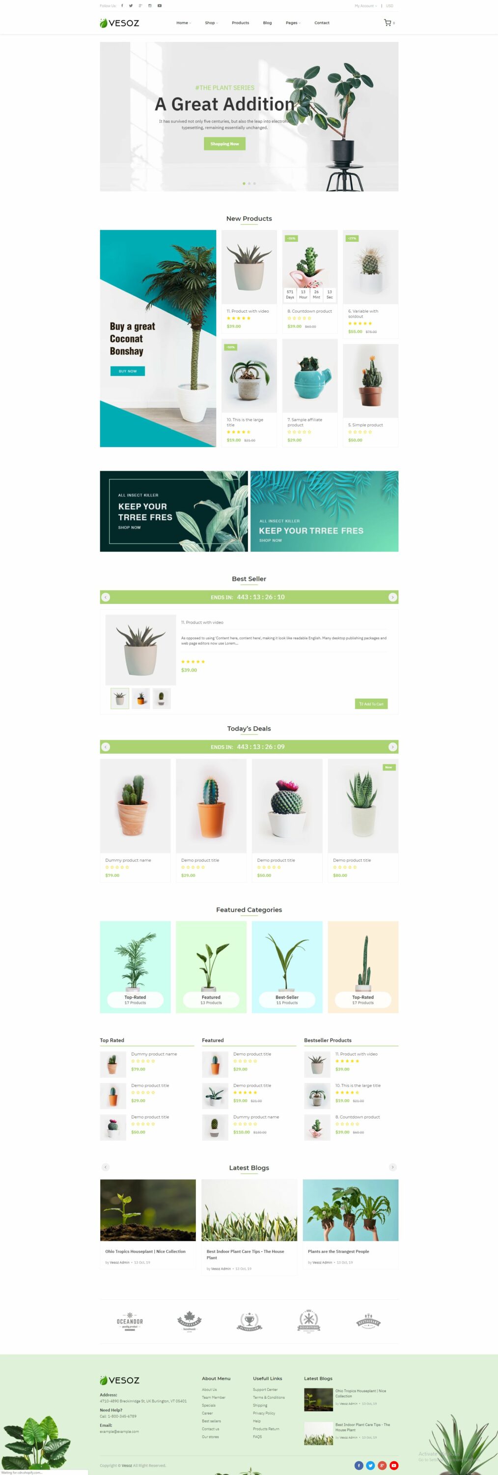 This template has a minimalistic design and fresh colors.