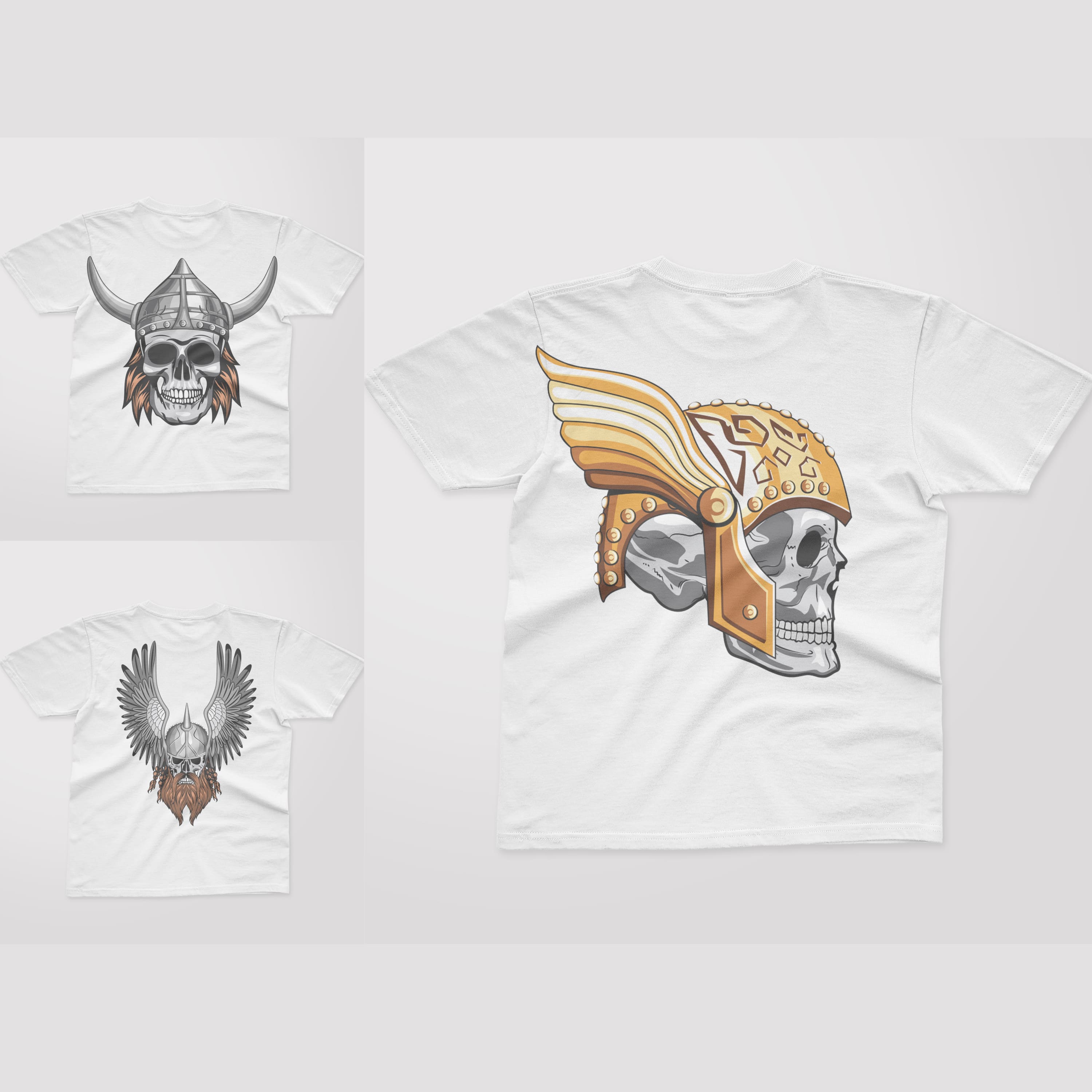 viking skull SVG T-shirt Designs Bundle cover.
