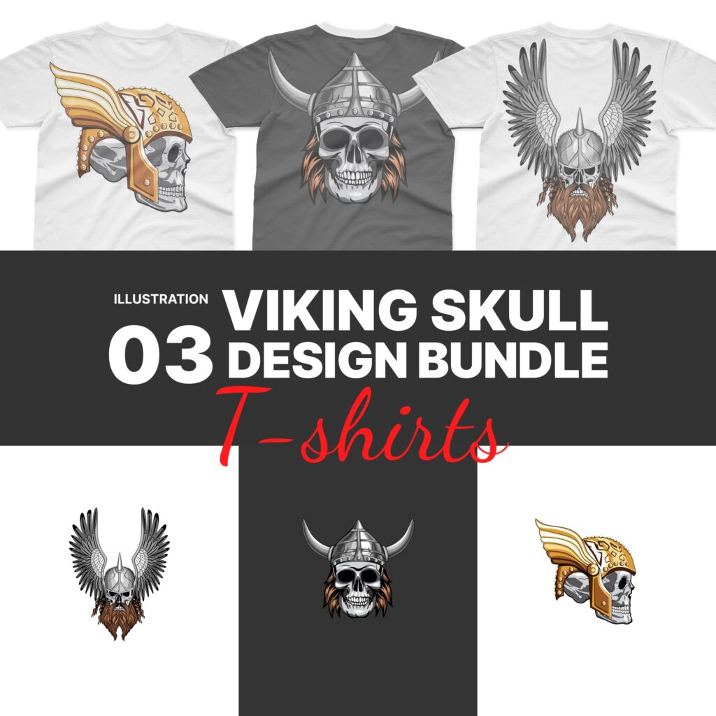 Viking Skull SVG T-shirt Designs Bundle – MasterBundles