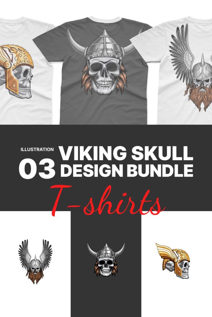 Viking Skull SVG T-shirt Designs Bundle – MasterBundles