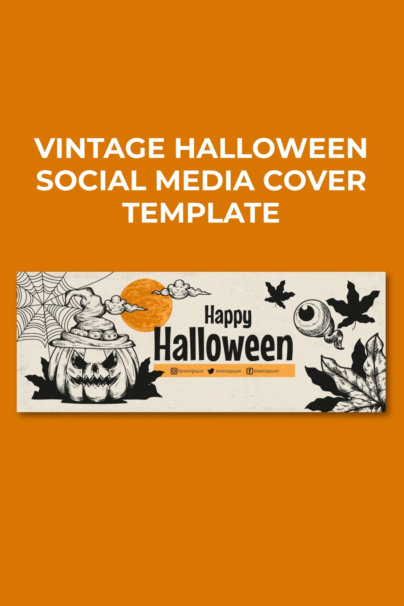 15 Best Halloween Facebook Cover Collection 2022 Free And Premium   Vintage Halloween Social Media Cover Template 268 1365x2048 