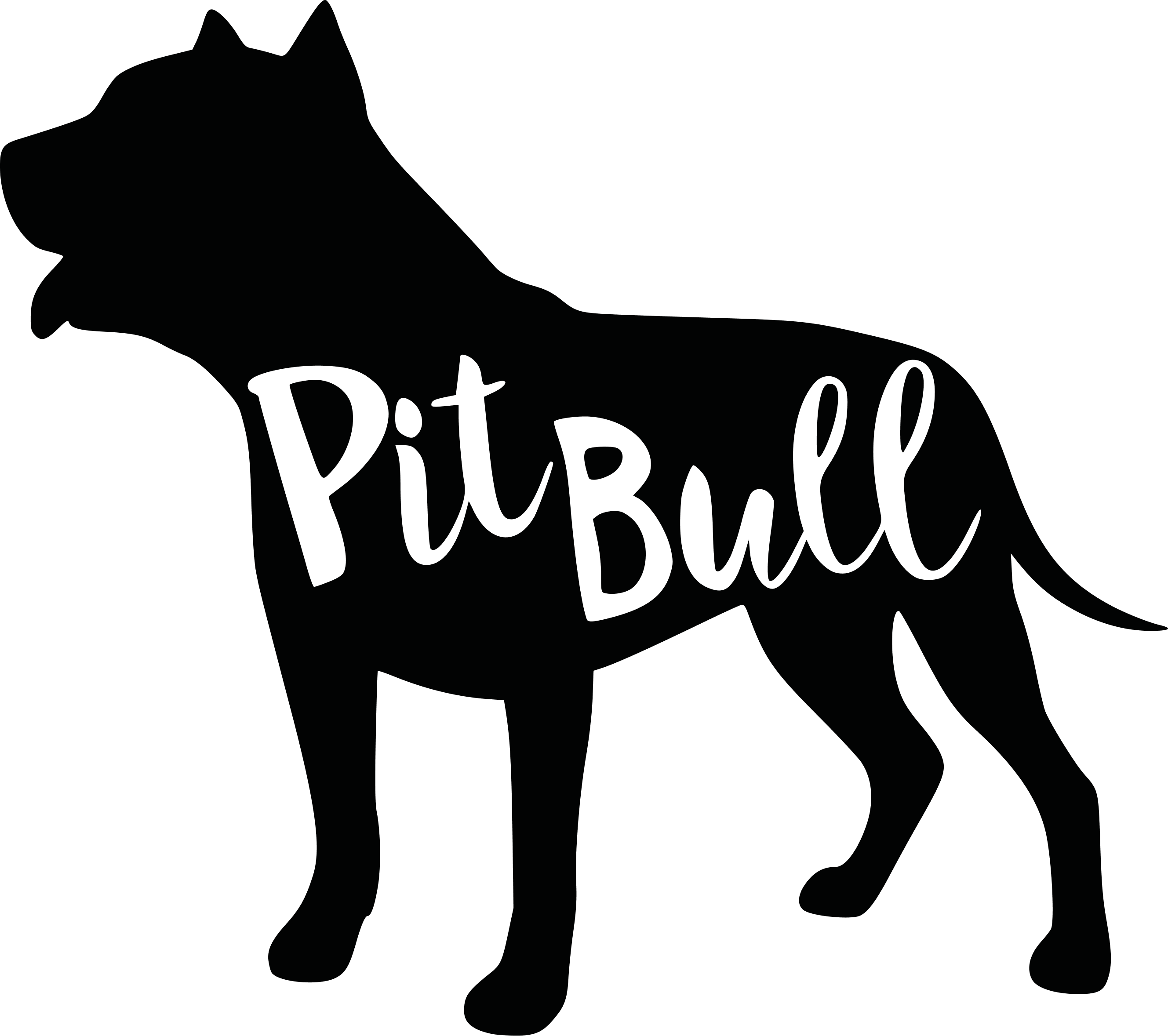 Black silhouette of a dog with the word pitbull on it.