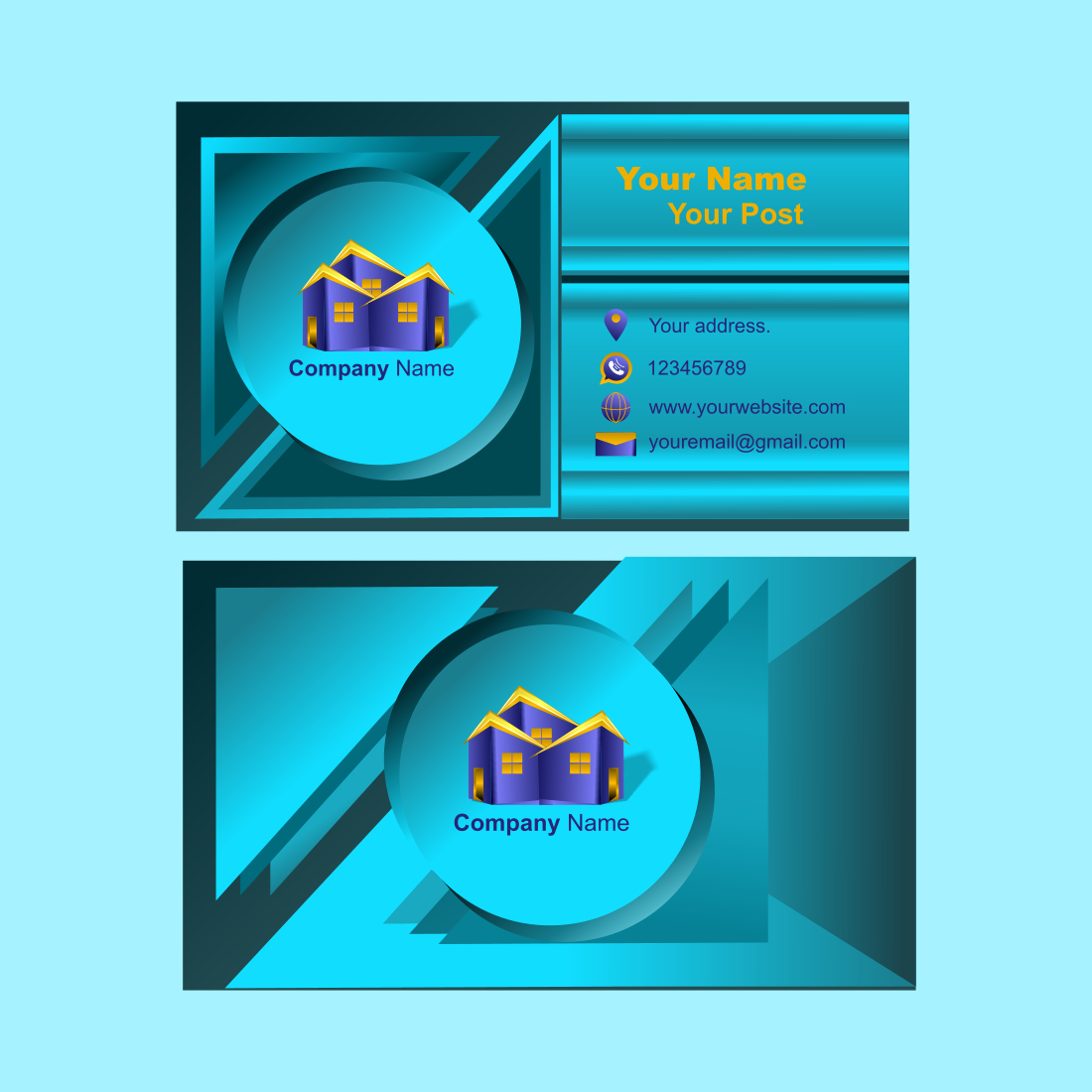 Real Estate Logo and Visiting Card, double sided card.