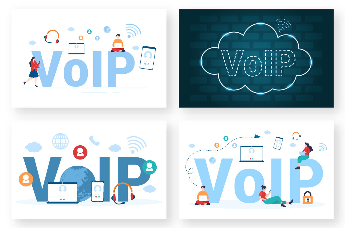 VOIP Voice Over Internet Protocol Graphics preview image.