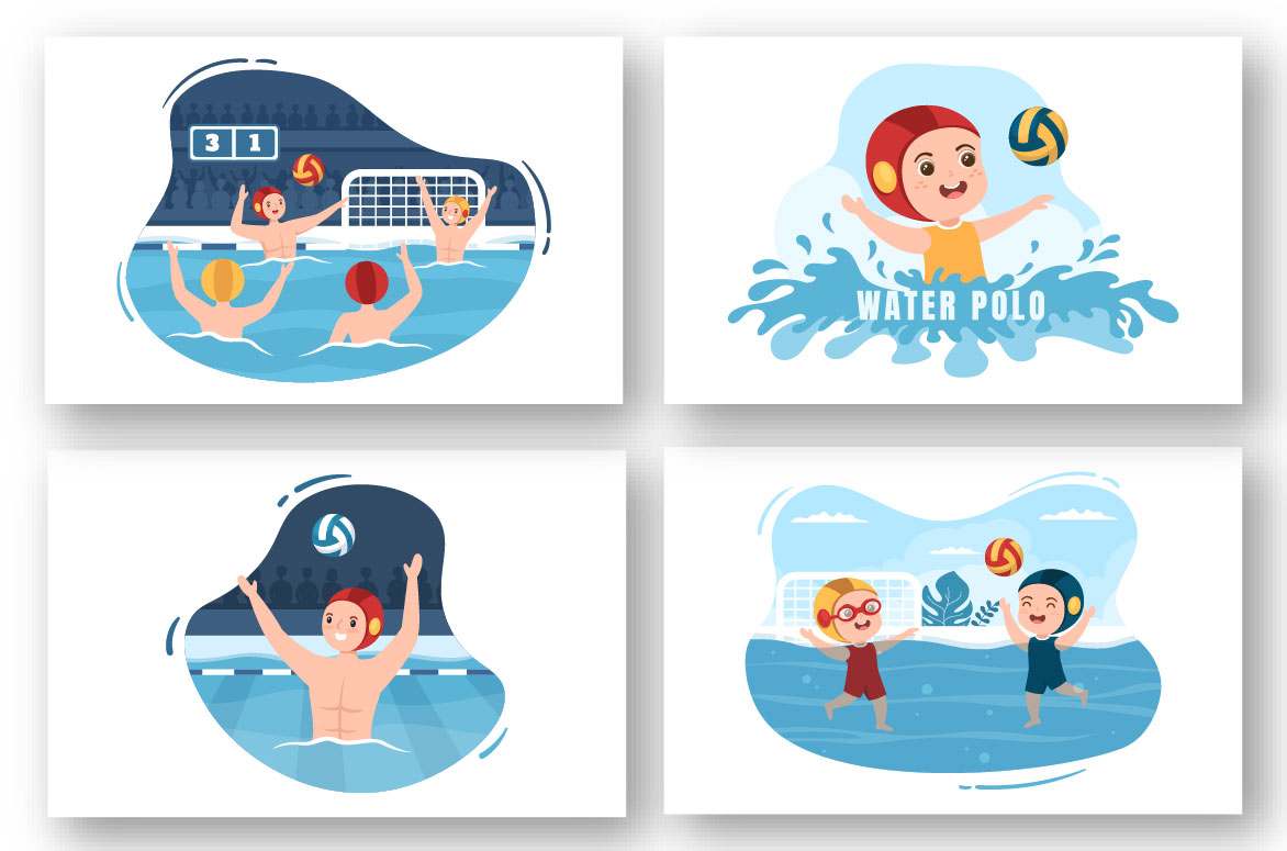 Water Polo Sport Player Illustration preview image.