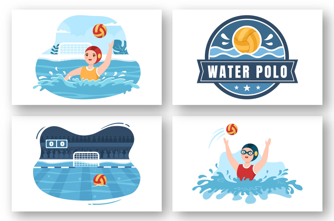 Water Polo Sport Player Graphics preview image.