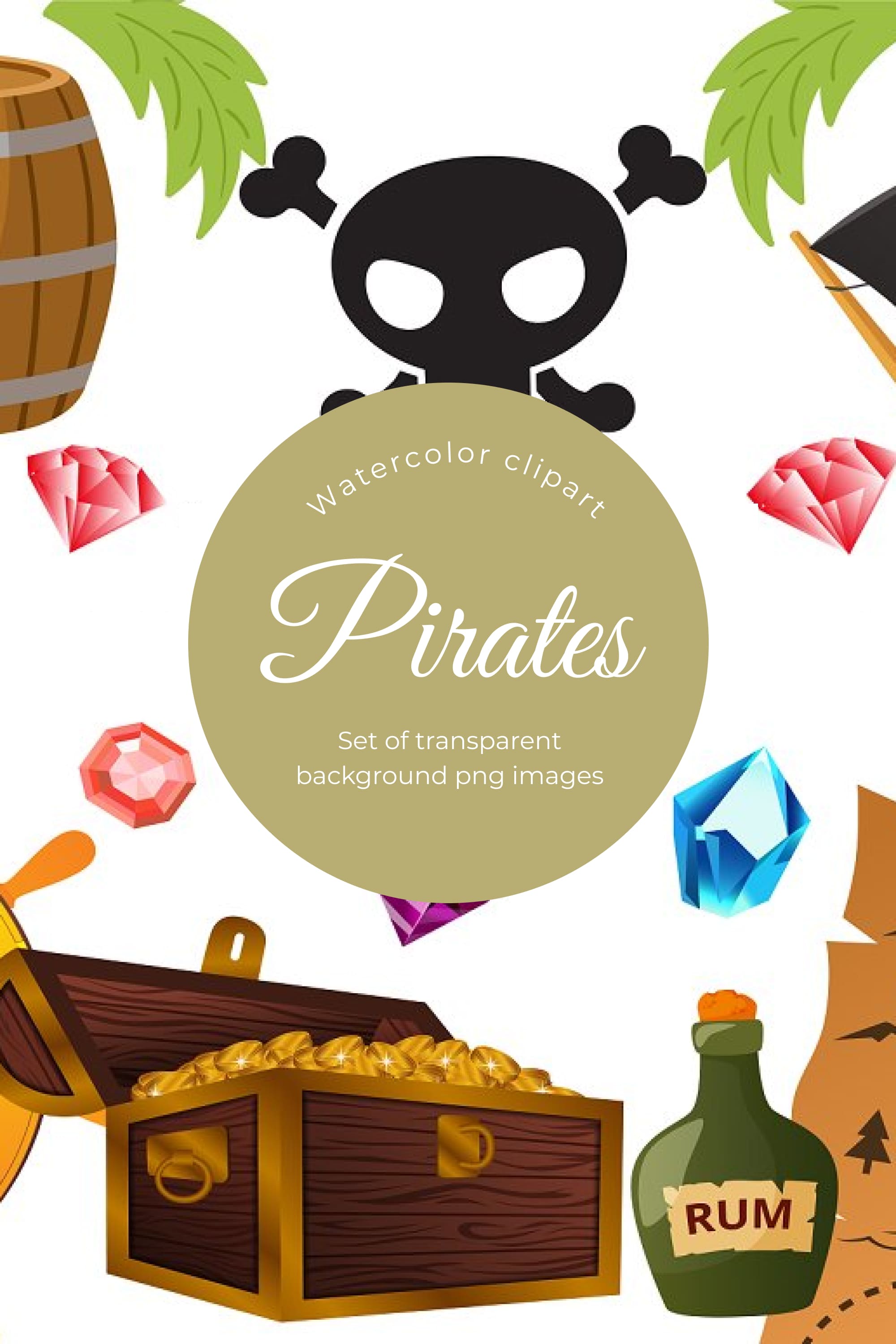 watercolor pirates clipart pinterest 571