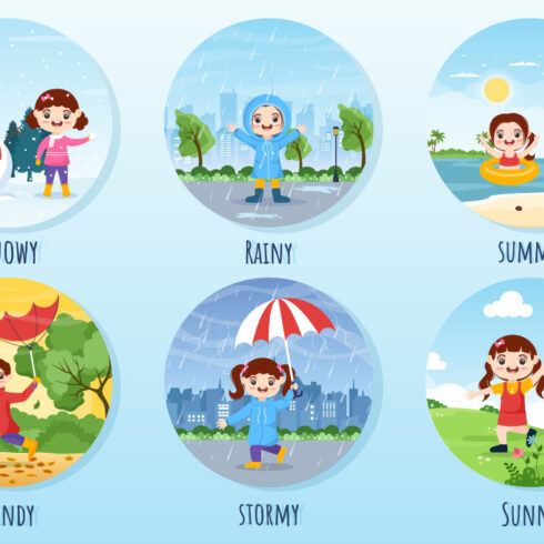 11 Types of Weather Conditions Illustration | MasterBundles