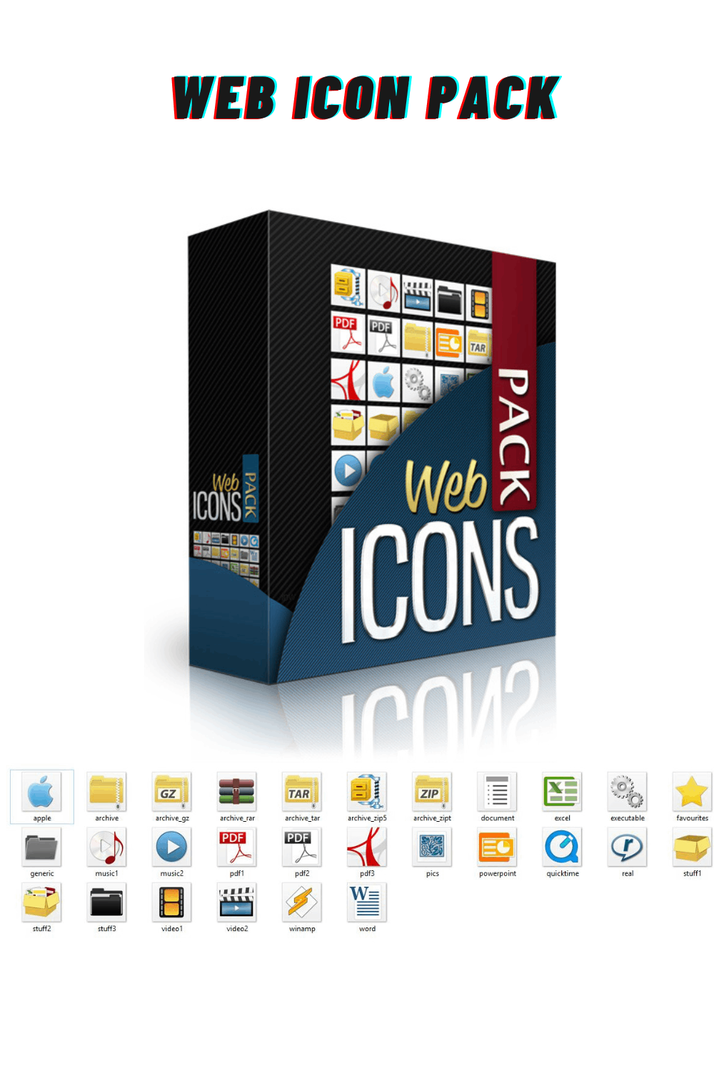 Web Icons Pack pinterest image.