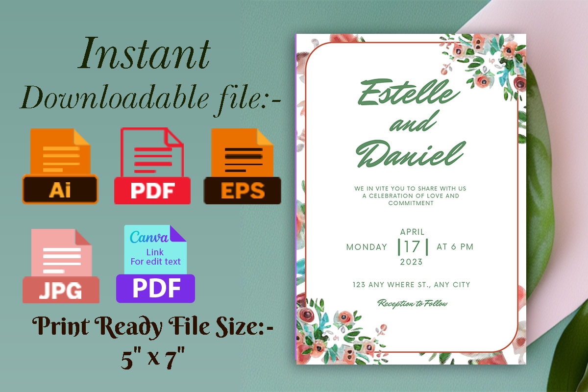 Cover image of Wedding Invitation Template Set.