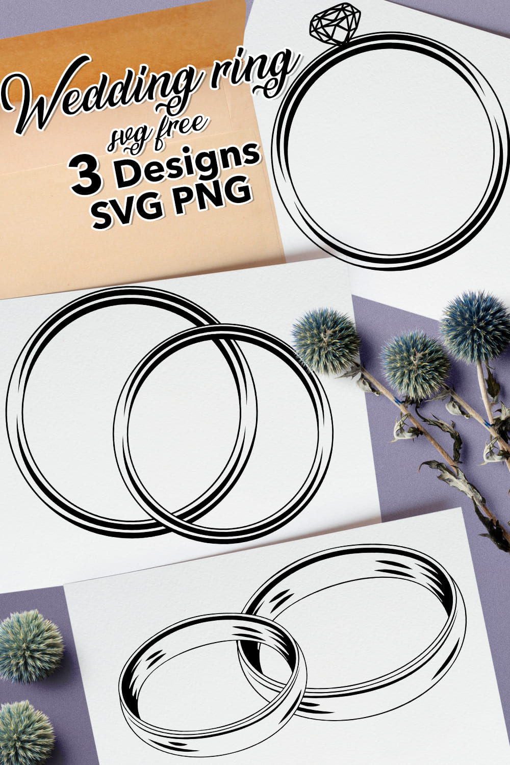 Wedding Ring SVG Free - pinterest image preview.