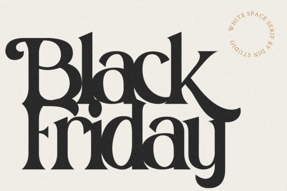 Black lettering "Black friday" in serif font on a gray background.