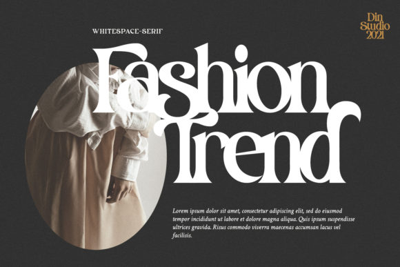 White lettering "Fashion Trend" in serif font on a black vintage background.