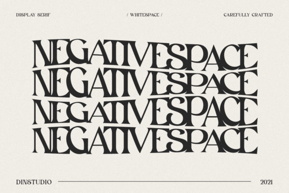 4 black "NEGATIVESPACE" lettering in serif font on a gray background.