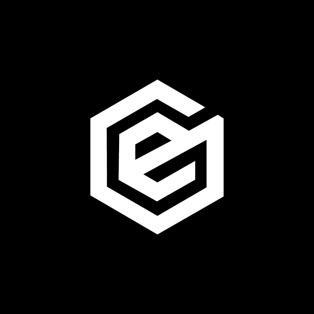 E and G modern and Minimal Logo black and white preview.