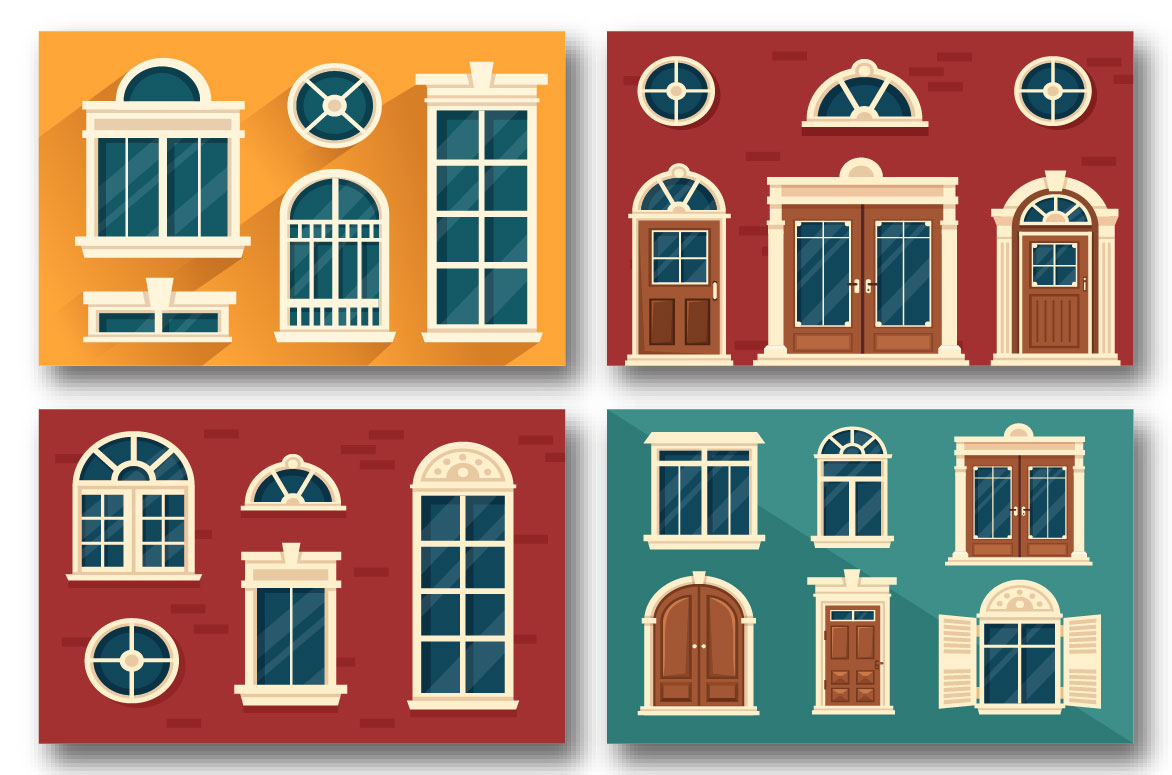 Doors and Windows Illustration preview image.
