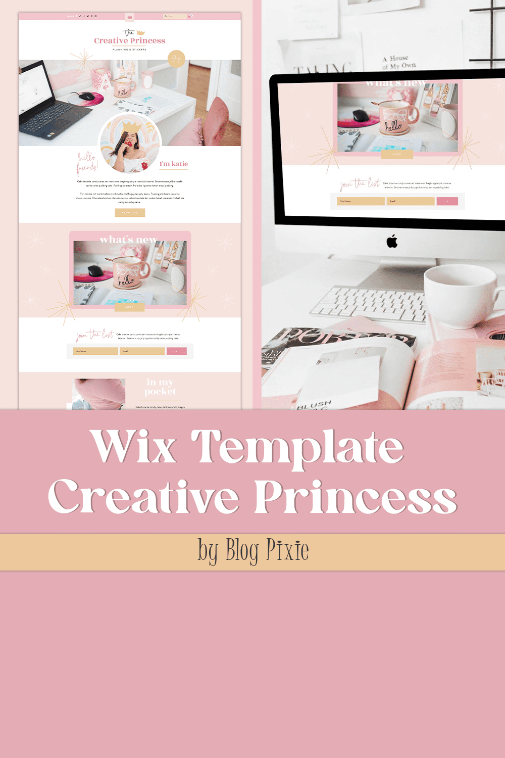 Wix Template Creative Princess - pinterest image preview.