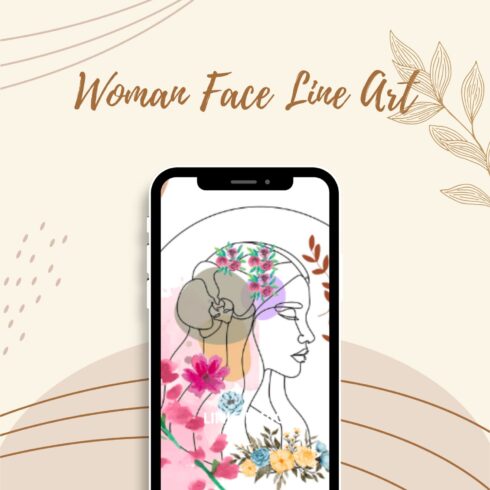 Printable Wall Art, Woman Face Line Art.