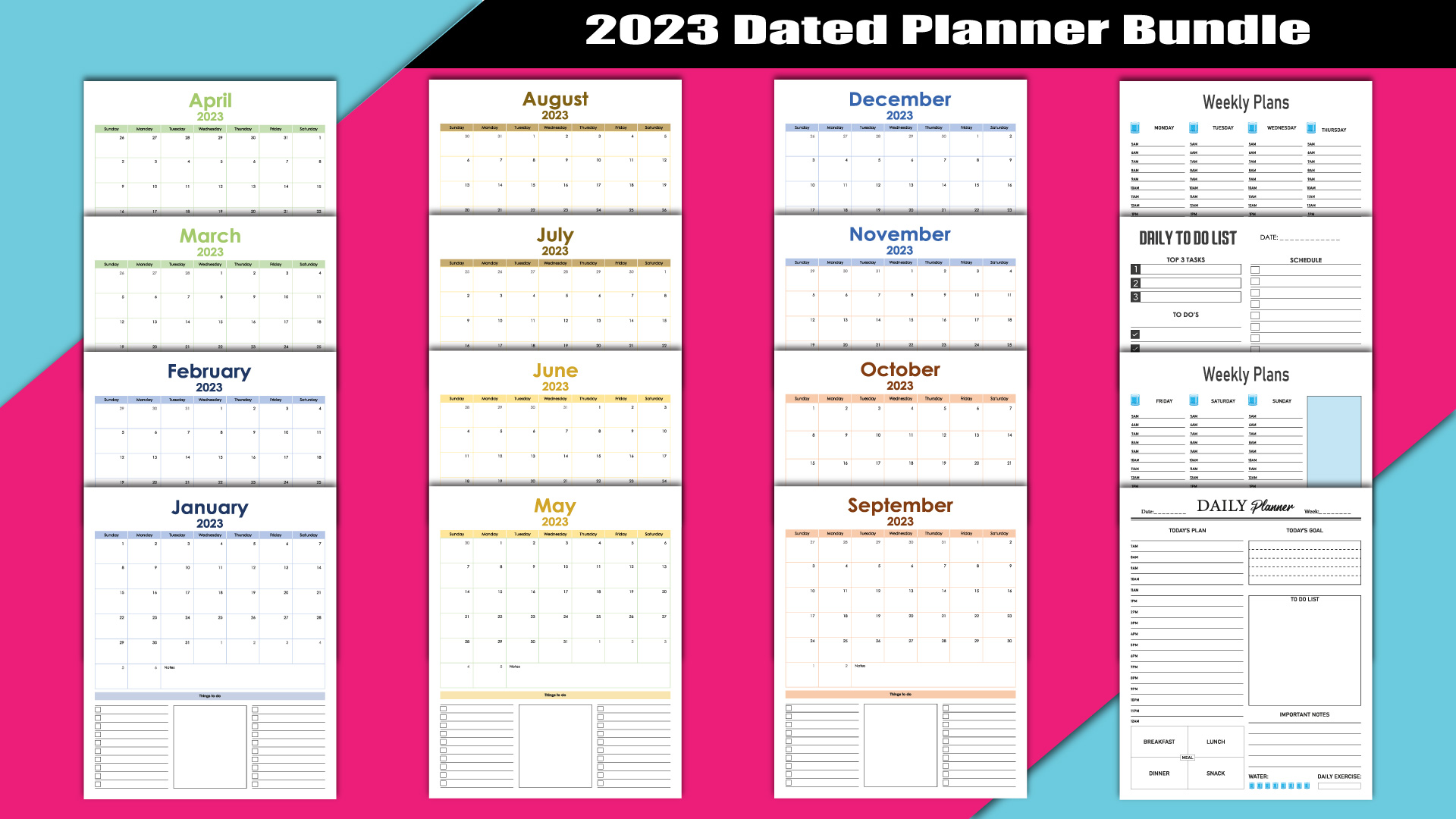 2023 Dated Planner Bundle facebook image.