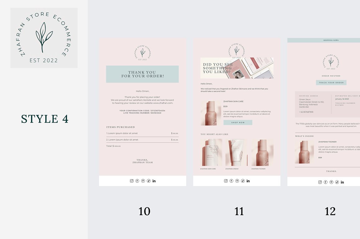 Bundle images of irresistible email design template for beauty salons.